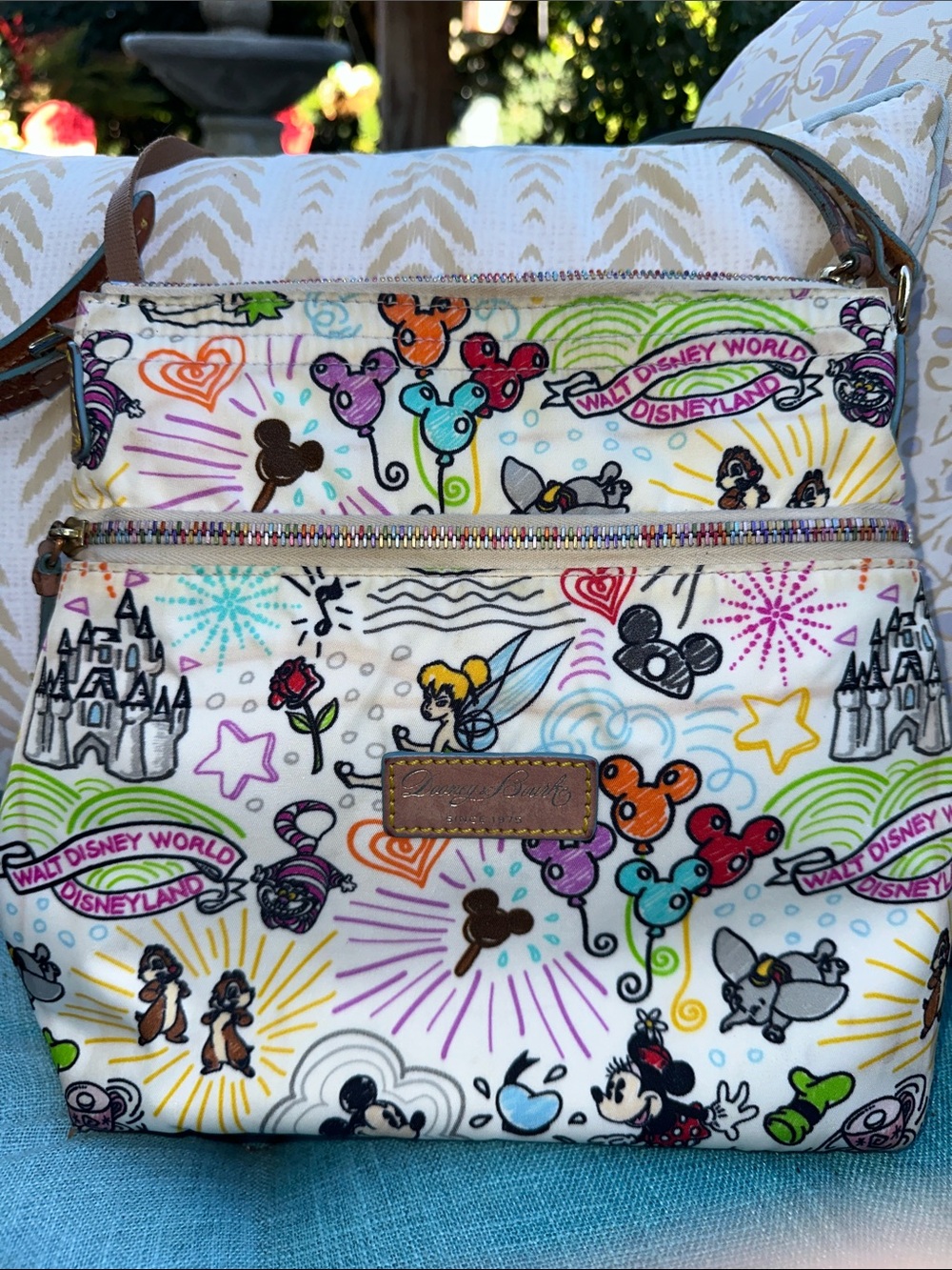 Dooney & Bourke Cream Multicolor Disney Doodle Crossbody Bag